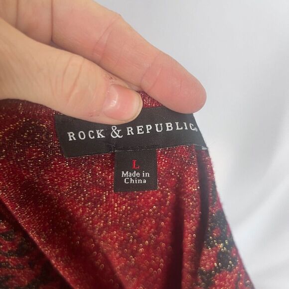 Rock & Republic NWT Baroque Deluxe Bodycon Glittery Abstract Tank Dress Sz Large - Picture 7 of 9